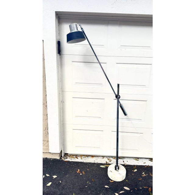 Italian Postmodern Chrome and Stone Lamp For Sale - Image 4 of 4