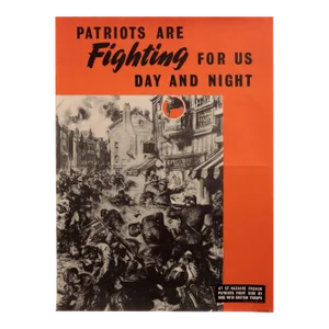 1940s Original American Wwii Poster, French Patriots Are Fighting for Us