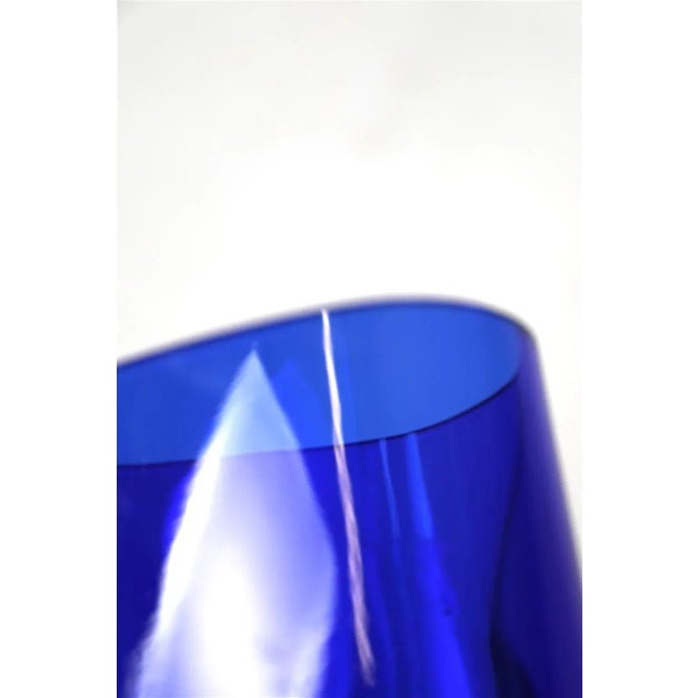 Blue Vintage Danish Modern Glass Vases by Anker Iversen, Set of 2 For Sale - Image 8 of 10