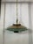 Mid Century Modern Brass and Frosted Glass Flying Saucer Style Chandelier For Sale - Image 11 of 11
