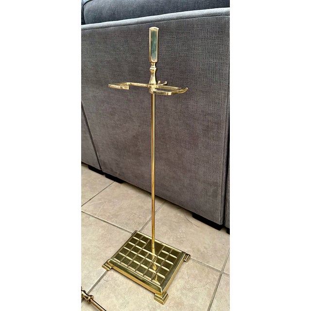 Set Modernist Brass Fireplace Tool Set For Sale - Image 13 of 16