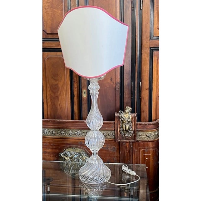 Clear Murano Glass Floor Lamp by Antonio Seguso, 1980s For Sale - Image 4 of 10