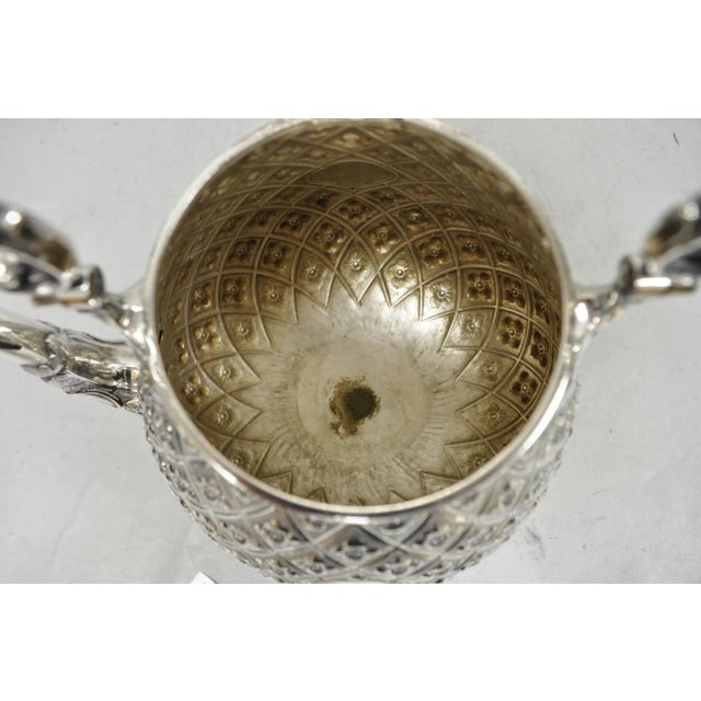 Late 19th Century Hawksworth Eyre & Co Victorian Silver Plated "Pineapple" Figural Tipping Tea Pot For Sale - Image 14 of 18