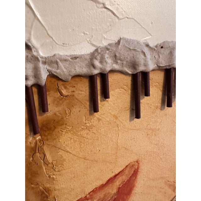 Paint Mid Century Mixed Media Painting For Sale - Image 7 of 8