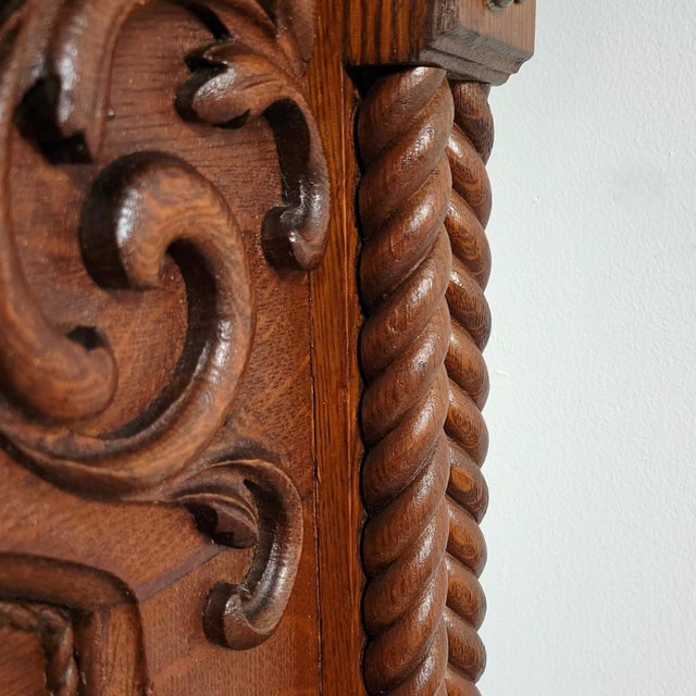 Antique American Renaissance Revival Tiger Oak Double Full Bed, C. 1900 For Sale In Raleigh - Image 6 of 14