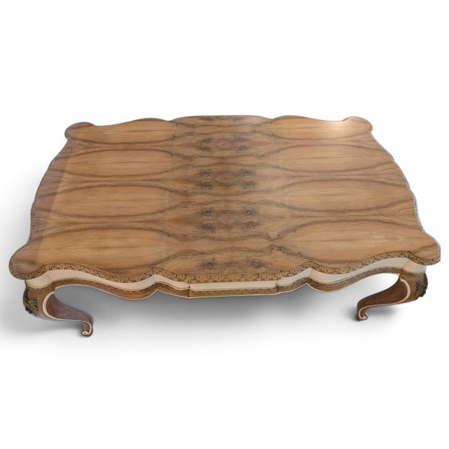 Brown Walnut Dining Table with Hand-Carved Grape Detail, 1950s For Sale - Image 8 of 11