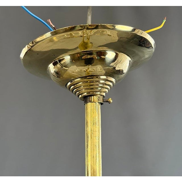 Antique Art Nouveau Brass Chandelier, 1900s For Sale - Image 4 of 9