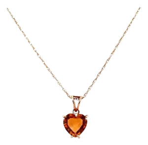 14 Karat Yellow Gold 14 Inch Necklace With Heart Pendant
