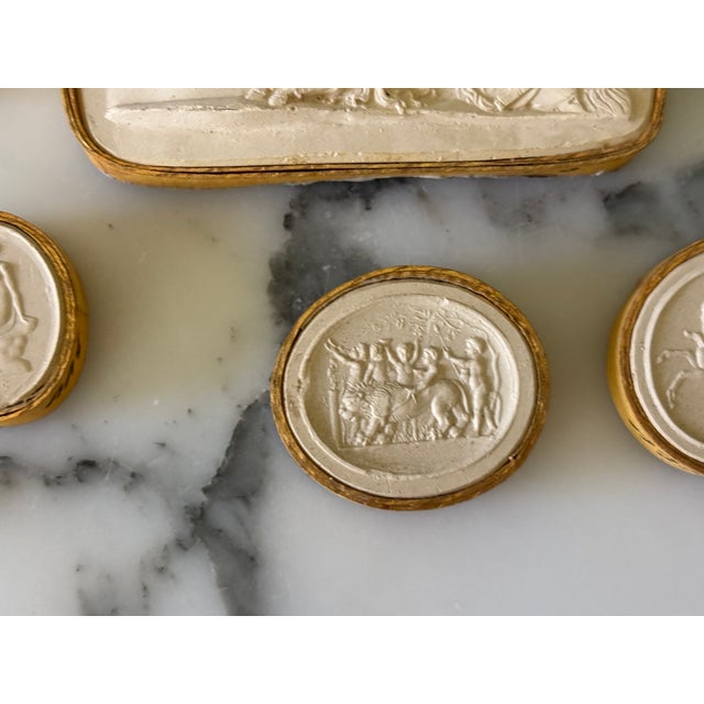 Antique White Antique Italian Grand Tour Plaster Intaglios - Set of 5 (Group #9) For Sale - Image 8 of 10