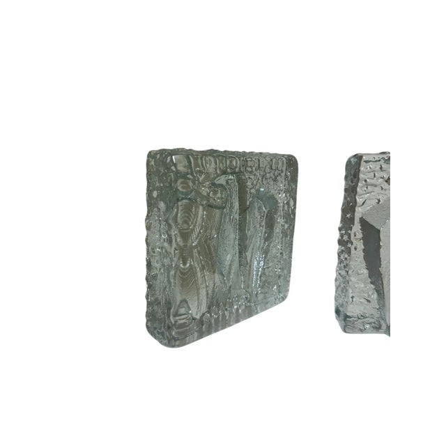 Blenko Clear Glass “Imperial Eagle” Bookends – Vintage Art Glass Pair A stunning pair of vintage Blenko glass bookends...