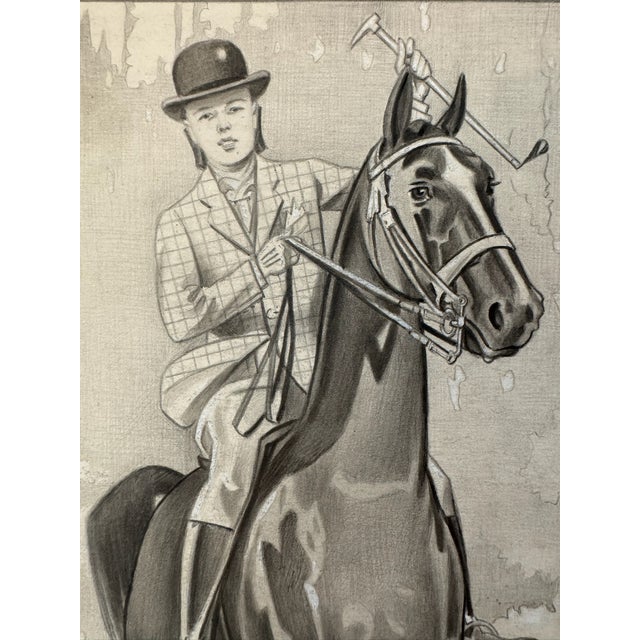 Original graphite pencil drawing by American artist and illustrator Theodore E. Schrock (1879–1952), depicting a young...