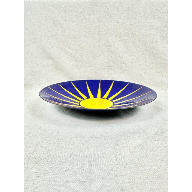 Mid-Century Modern Vintage G Benton Enameled Decorative Plate For Sale - Image 3 of 8