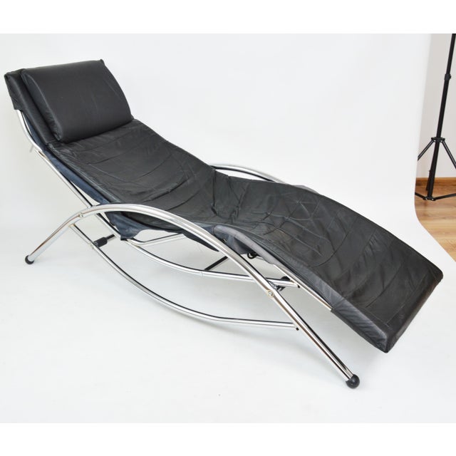 Leather Chaise Lounge, 1980s For Sale - Image 12 of 18