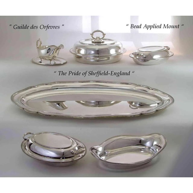 Silver New 1970s Silverplate Dinner Service Imperial Suite of 15 Piece Matching Set With Bead Applied Border For Sale - Image 8 of 13