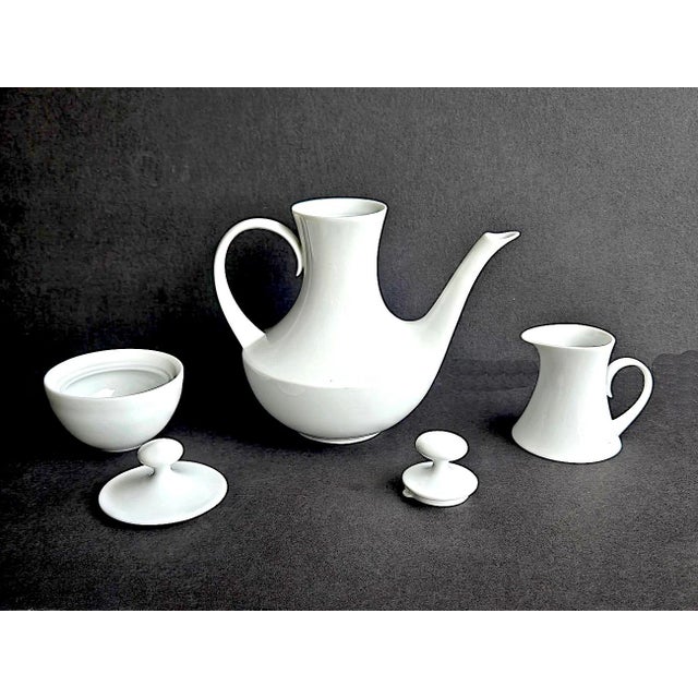 Offered is a sculptural porcelain coffee set designed by Gerald Gulotta for Block Bidasoa in the 1960s. It was produced in...