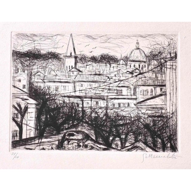Roman Landscape is an original Contemporary artwork realized by Nazareno Gattamelata in the 1970s. Original etching. Image...