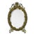 Antique French Victorian Brass Frame Bronze Ormolu Oval Beveled Glass Mirror For Sale