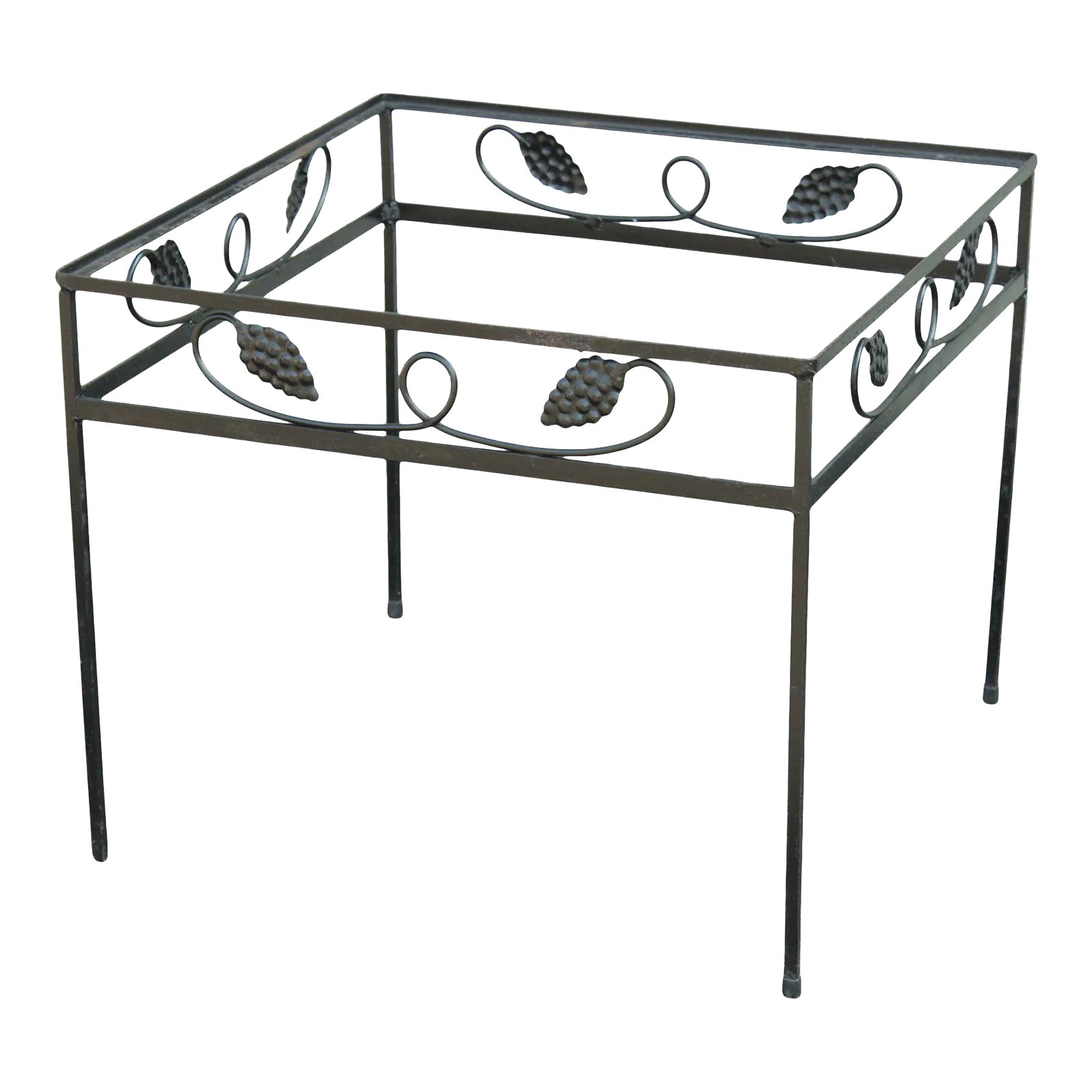 Vintage Wrought Iron Grape Pattern Garden Patio Side Table Chairish