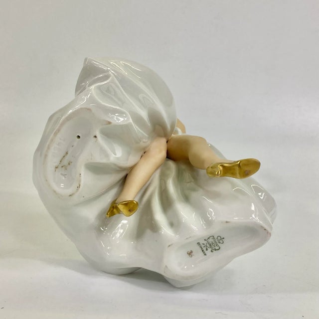 Late 20th Century Goebel West Germany Porcelain Figurine of Dancing Woman For Sale - Image 5 of 8