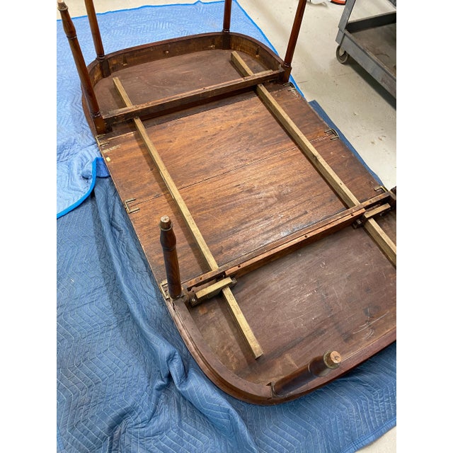 19th Century Mahogany Dining Table with Leaves with Brass Clips For Sale - Image 9 of 13