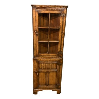 Ipswich Corner Cabinet in Oak, 1930 For Sale