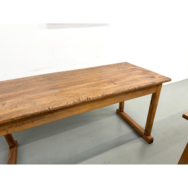 Vintage Beech Community Tables, 1950s, Set of 2 For Sale - Image 12 of 18