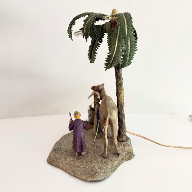 Vintage Austrian Orientalist Lamp in the Style of Franz Bergman For Sale - Image 4 of 12