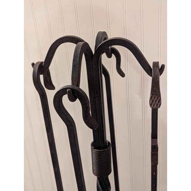 Rare large 48 inch tall Cast Iron fireplace tools set. The set is complete with all original parts . It weighs about 40...