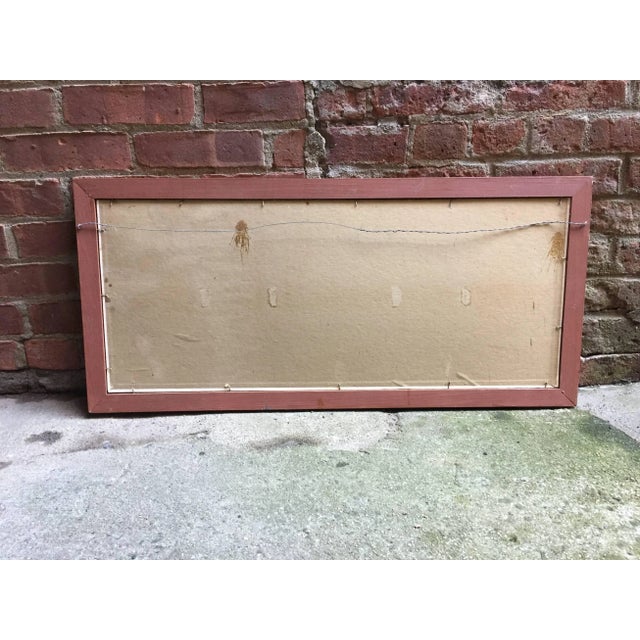 Yellow 1950s Mid-Century Modern Leaf Acrylic Painting For Sale - Image 8 of 10