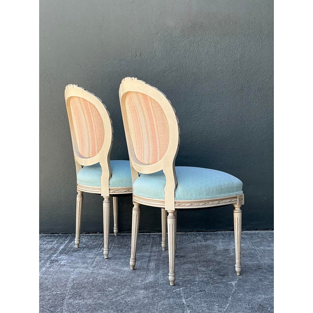 Late 20th Century Vintage Regency Medallion Back Chairs - A Pair For Sale - Image 5 of 12