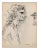 Serge Fontinsky, Portrait, China ink, Mid-20th Century For Sale
