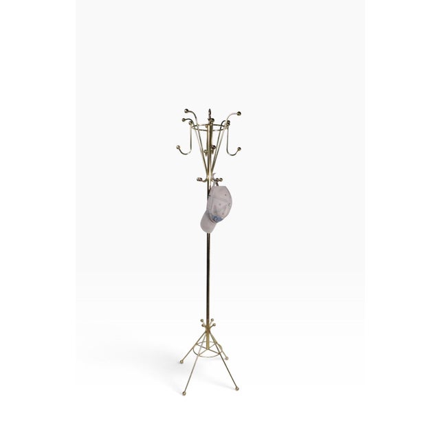Brass Mid 20th Century Hollywood Regency Coat Rack Stand For Sale - Image 8 of 9