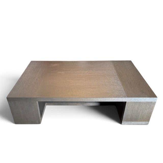 Custom table from legendary designer Christian Liaigre (French, 1943-2020). Solid oak with an ebonized finish. Flawless...
