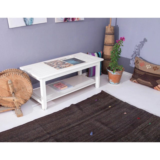 Brown Vintage Modern Kilim Rug For Sale In Los Angeles - Image 6 of 6