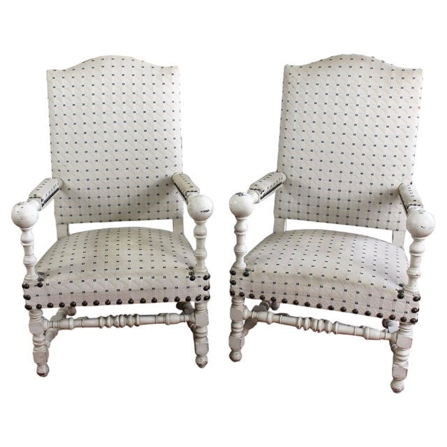 Set of 19th Century Louis XIII Style Armchairs, 1860 For Sale