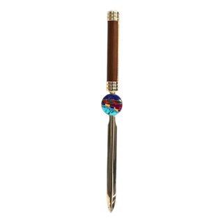David Rosales Letter Opener Leather Gemstone Navajo Southwest Crafted For Sale