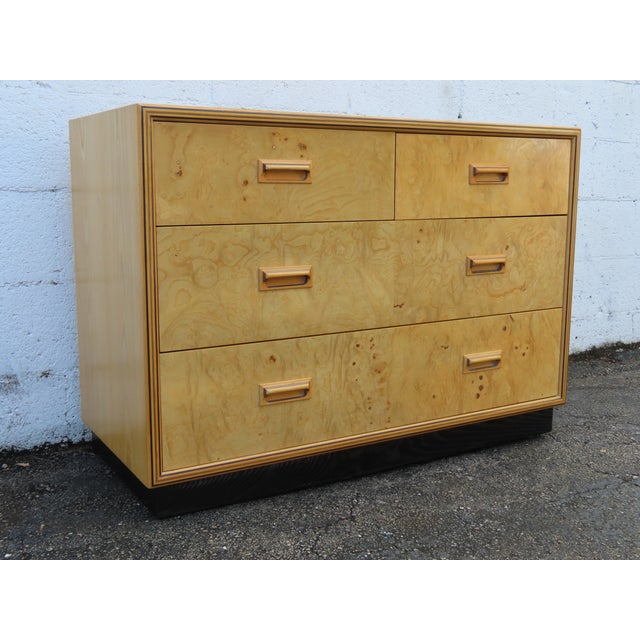 Henredon Scene Two Mid Century Modern Burlwood Inlay Dresser 6345 For Sale - Image 11 of 18