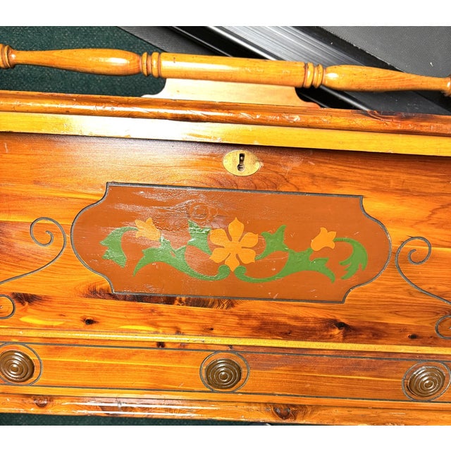 Wood Antique/Vintage Cavelier Cedar Chest for Blankets, Linens, Pillows, Toys, 1930s For Sale - Image 7 of 17