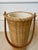 Tan Vintage 1970s Woven Wicker & Rattan Wine Cooler/Carrier With Liner For Sale - Image 8 of 11