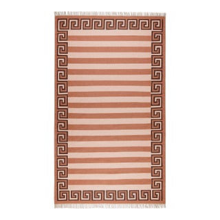 Part & Parcel Goods Wool Stripe Rug, 15' x 20', Bisque, Topaz and Chocolate For Sale