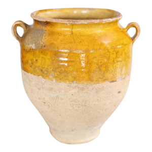 19th Century French Glazed Yellow Confit Pot