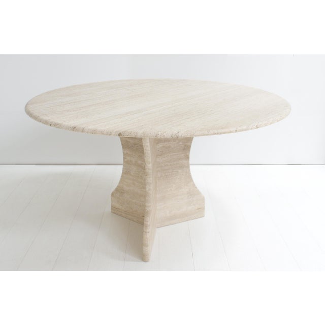 Vintage Round Travertine Dining Table, 1970s For Sale - Image 10 of 12
