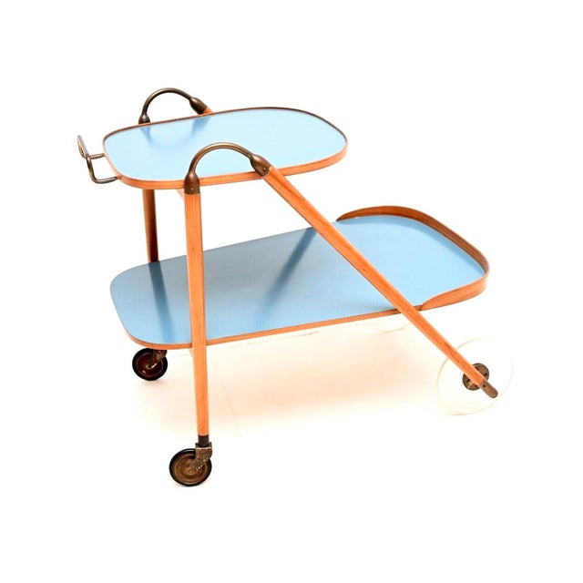 Mid-Century Modern Vintage Italian Drinks Trolley, 1950s For Sale - Image 3 of 10