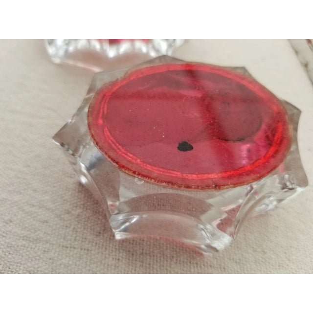 18th Century Cut Glass Reverse Painted Portrait Master Salt Cellars For Sale In San Antonio - Image 6 of 11