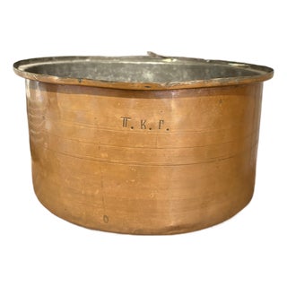 19th Century Copper Pot or Ice Bucket With Greek Fraternity Letters For Sale
