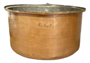 19th Century Copper Pot or Ice Bucket With Greek Fraternity Letters