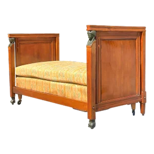 Vintage Boho 19th Century Austrian Walnut Biedermeier Trundle Bed