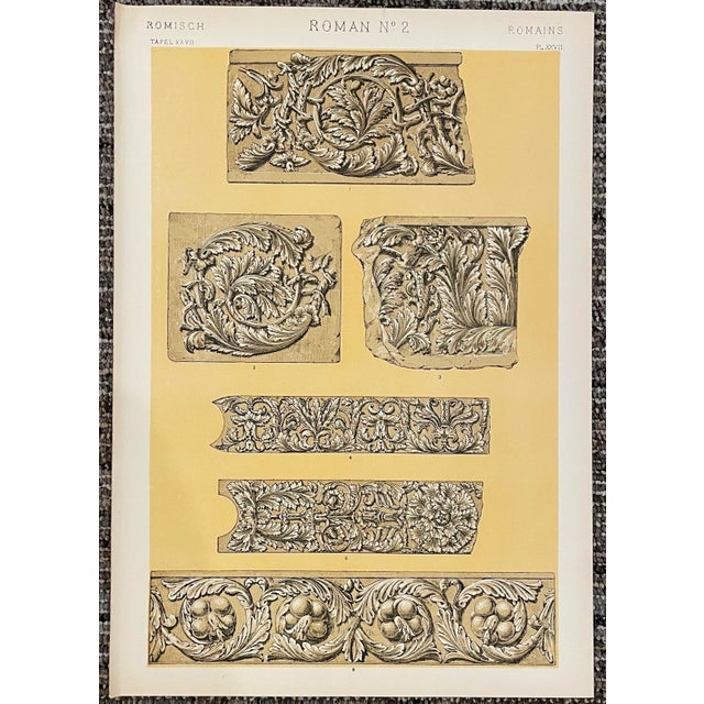 Classical Roman Pair of Roman Chromolithographs From Grammar of Ornament by Owen Jones For Sale - Image 3 of 3