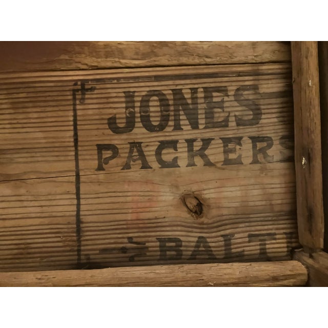 Late 19th C. Primitive Pine Washstand With Rare Baltimore Shipping Crate Advertising Marks, Pair For Sale - Image 4 of 5