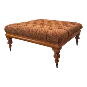 20th Century Henredon William IV Style Large Tufted Cocktail Ottoman
